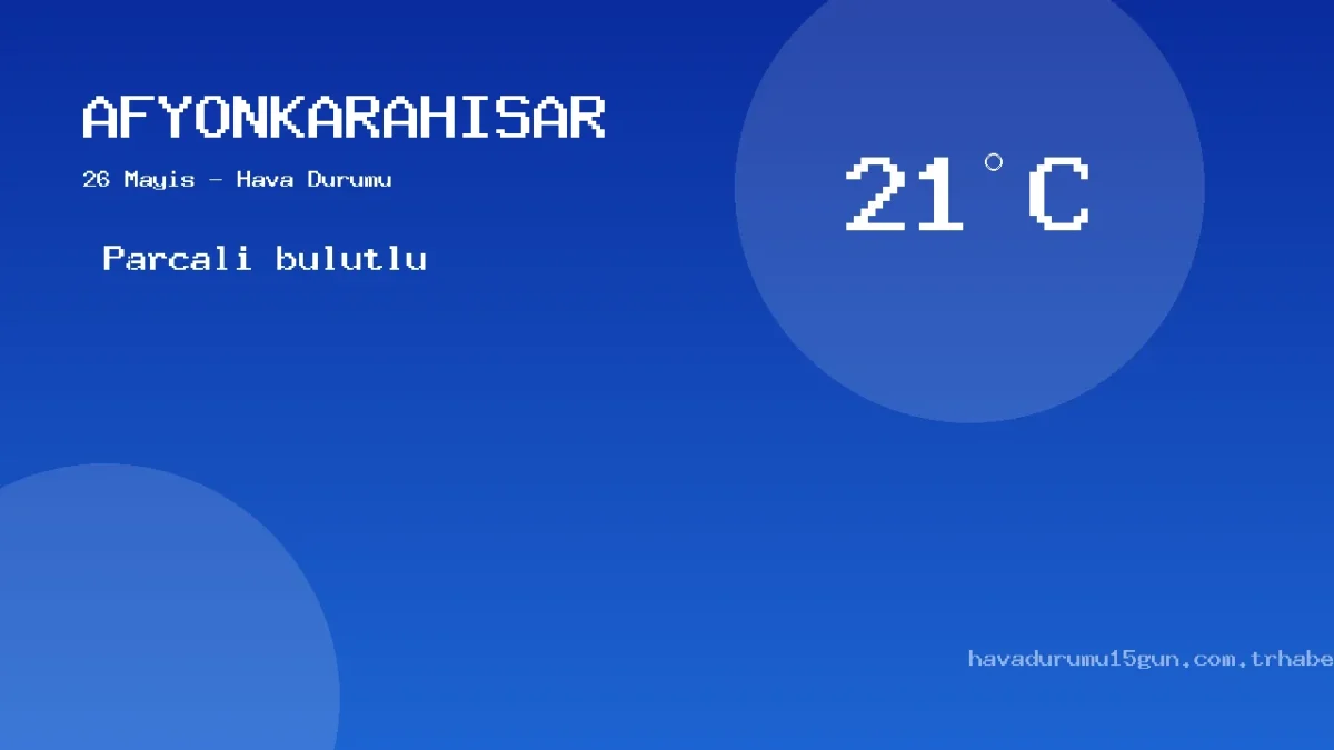 Afyonkarahisar Bugün Hava Nasıl Olacak? 26 Mayıs Hava Durumu Tahmini