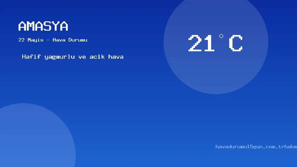 22 Mayıs Amasya Hava Durumu Raporu: Bugün Hava Nasıl?