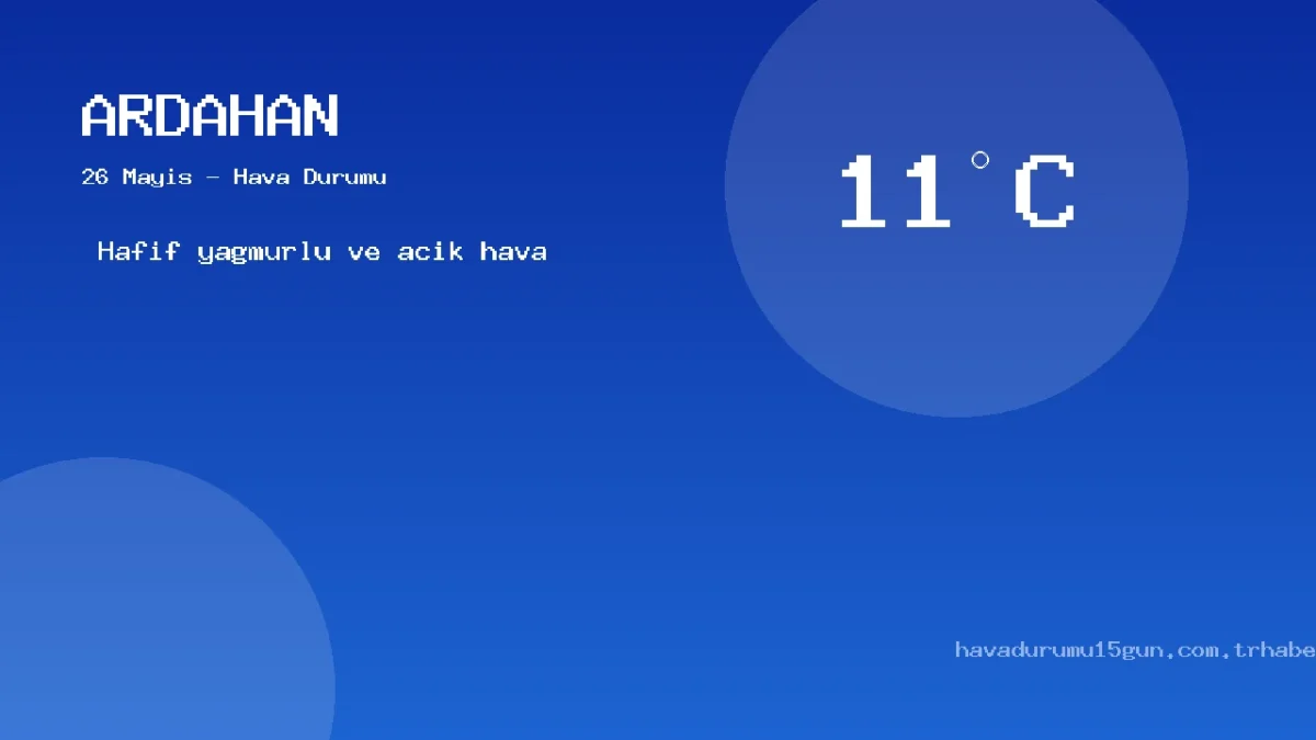 26 Mayıs Ardahan Güncel Meteoroloji Verileri Ve Sıcaklık Analizi