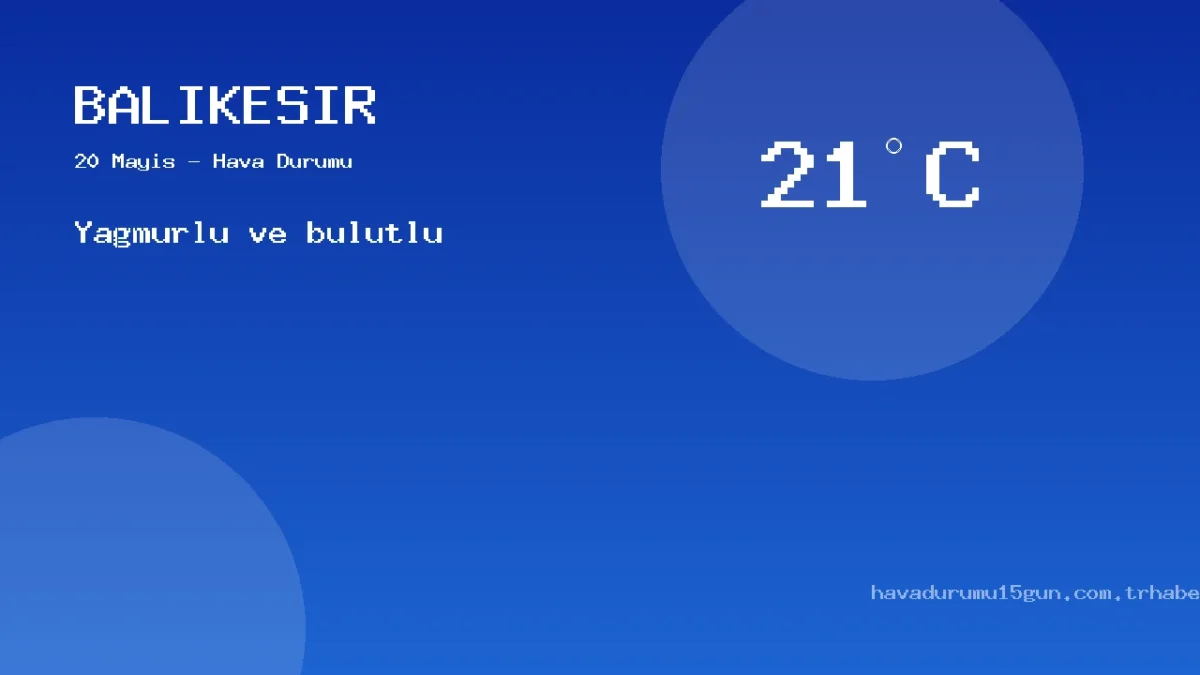 Balıkesir Bugün Hava Nasıl Olacak? 20 Mayıs Hava Durumu Tahmini