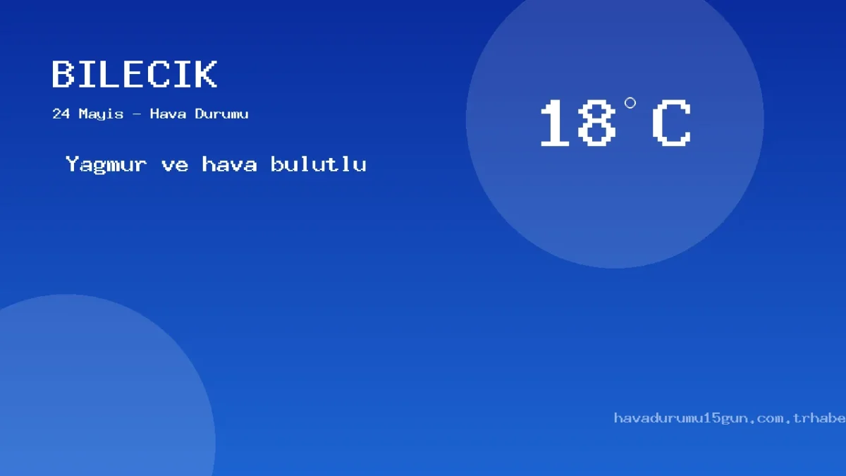 24 Mayıs Bilecik Hava Durumu Raporu: Bugün Hava Nasıl?