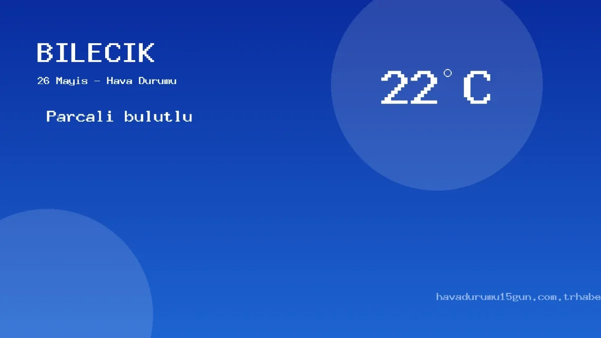 Bilecik Hava Durumu Raporu – 26 Mayıs