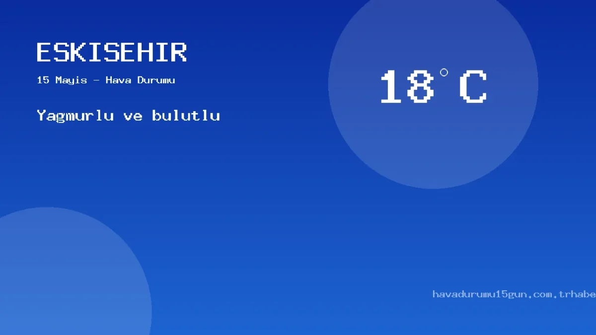 Eskişehir Meteoroloji Tahmini (15 Mayıs): Güncel Yağış Ve Sıcaklık Haritası