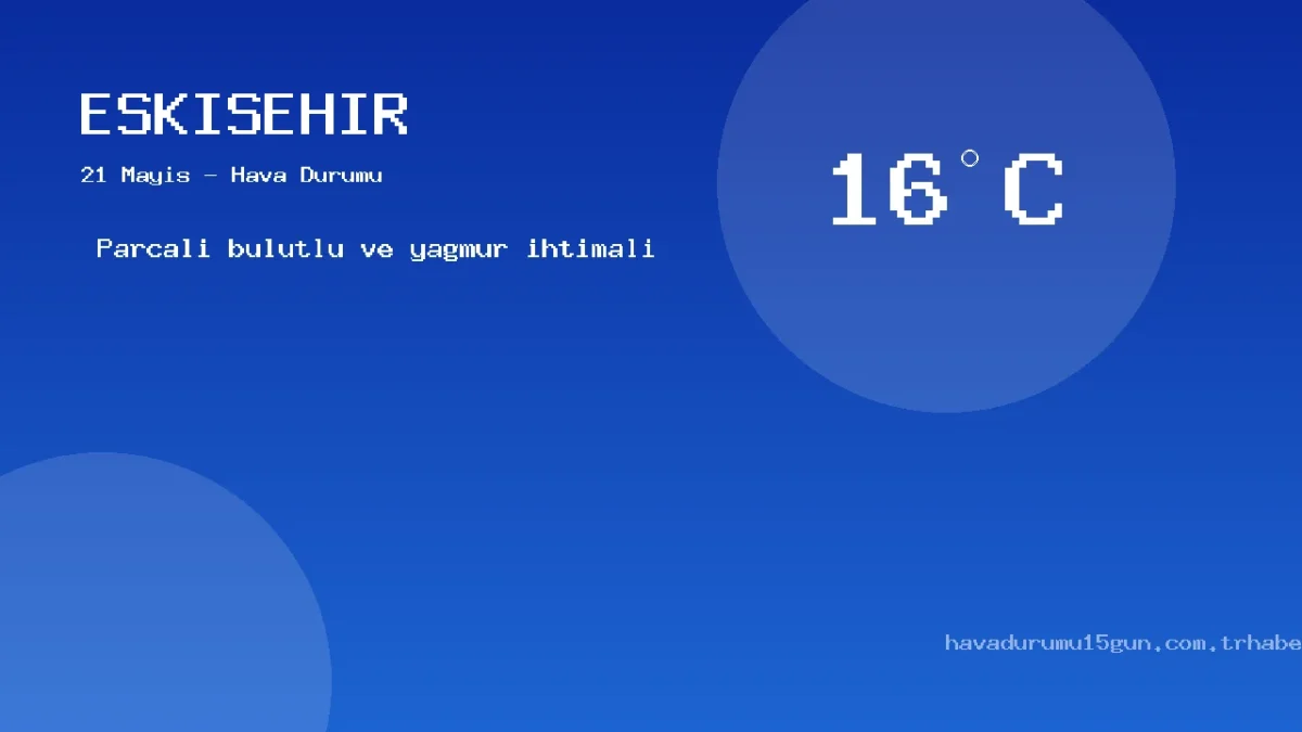 Eskişehir Meteoroloji Tahmini (21 Mayıs): Güncel Yağış Ve Sıcaklık Haritası