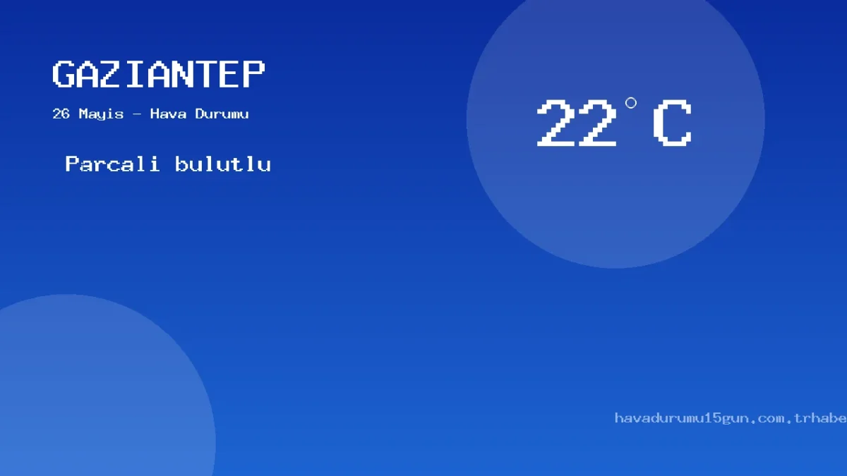 Gaziantep Meteoroloji Tahmini (26 Mayıs): Güncel Yağış Ve Sıcaklık Haritası