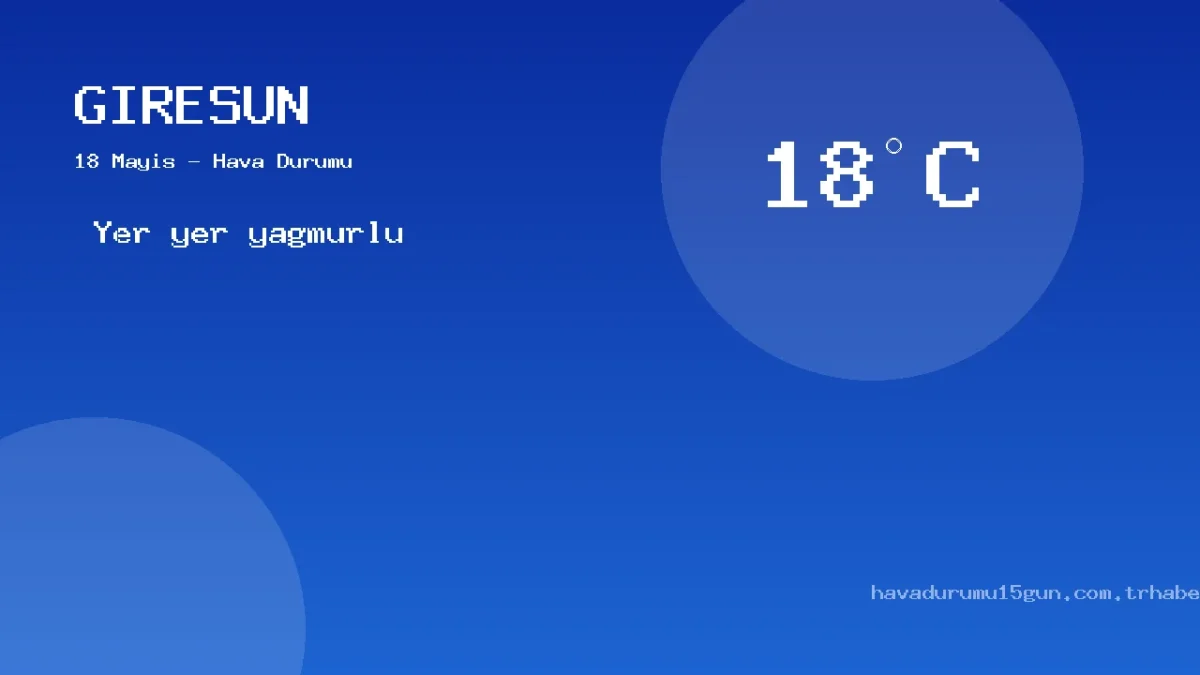 Giresun Hava Durumu Raporu – 18 Mayıs