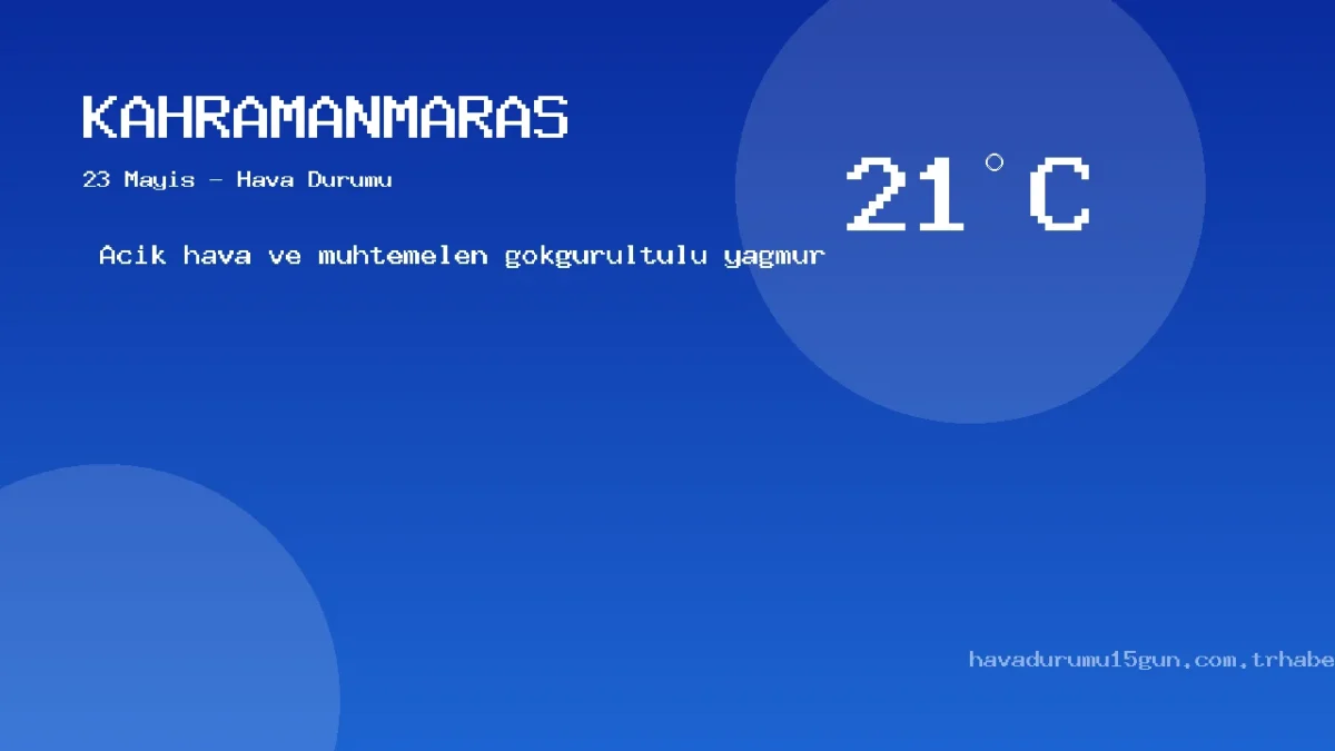 Kahramanmaraş Hava Durumu Raporu – 23 Mayıs