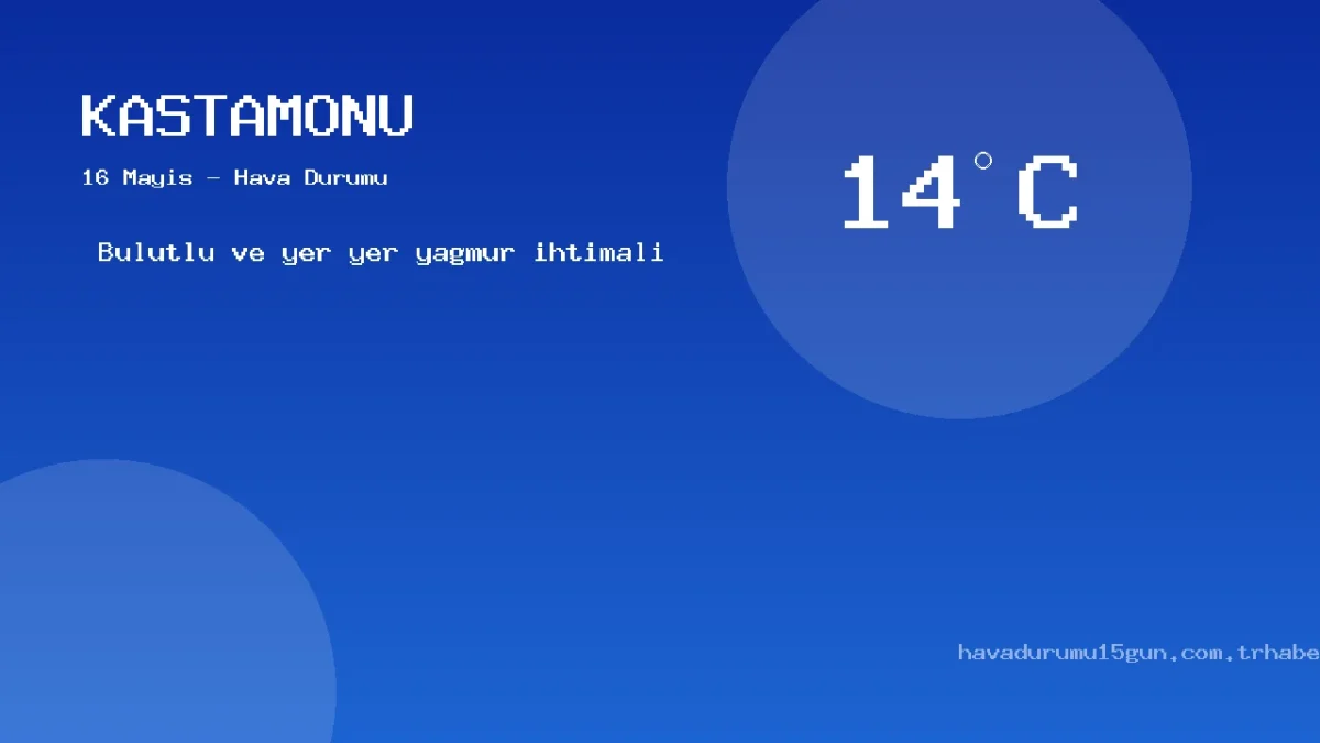 Kastamonu Bugün Hava Nasıl Olacak? 16 Mayıs Hava Durumu Tahmini