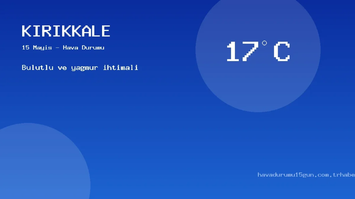 15 Mayıs Kırıkkale Güncel Meteoroloji Verileri Ve Sıcaklık Analizi