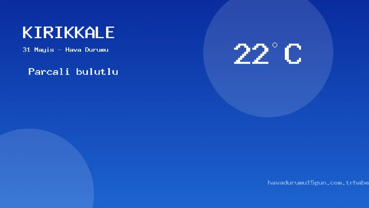Kırıkkale Hava Durumu Raporu – 31 Mayıs