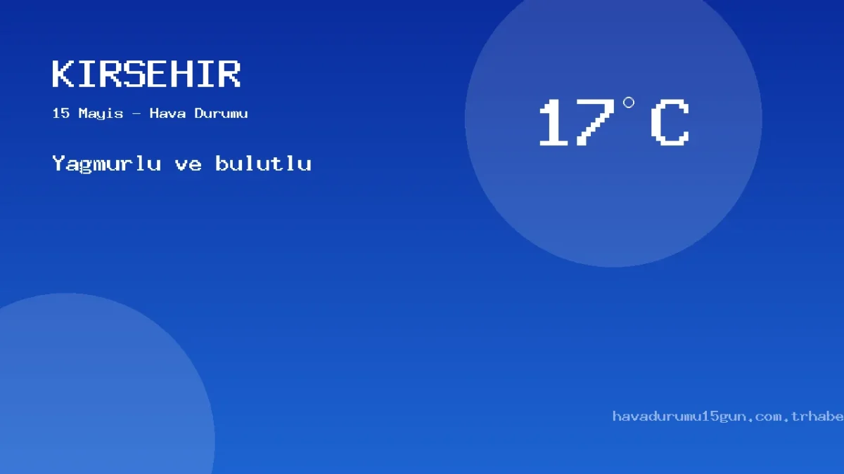 15 Mayıs Kırşehir Güncel Meteoroloji Verileri Ve Sıcaklık Analizi