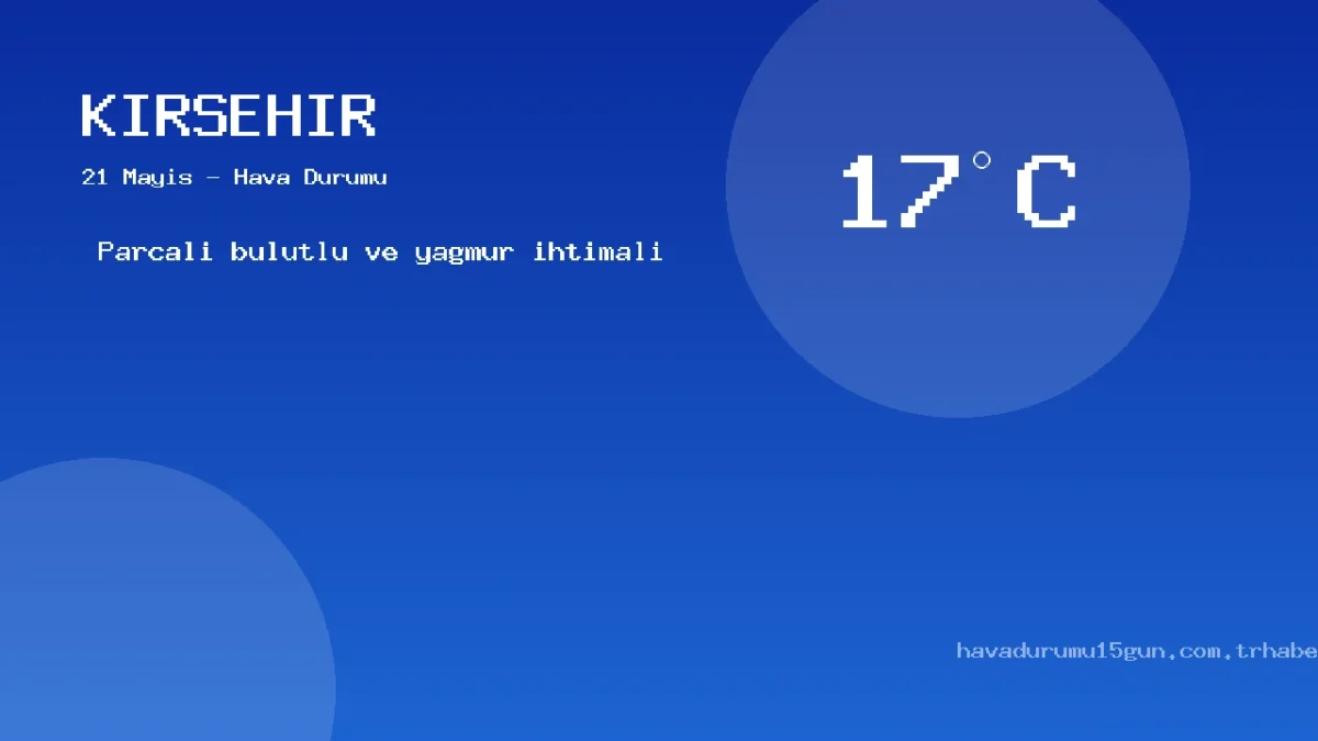 21 Mayıs Kırşehir Hava Durumu Raporu: Bugün Hava Nasıl?