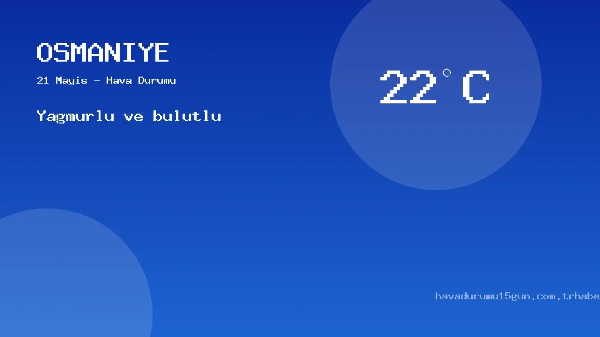 Osmaniye Bugün Hava Nasıl Olacak? 21 Mayıs Hava Durumu Tahmini