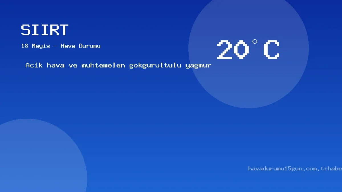Siirt Hava Durumu Raporu – 18 Mayıs