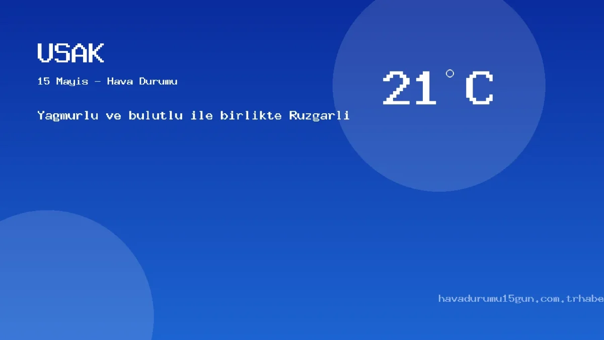 15 Mayıs Uşak Hava Durumu Raporu: Bugün Hava Nasıl?