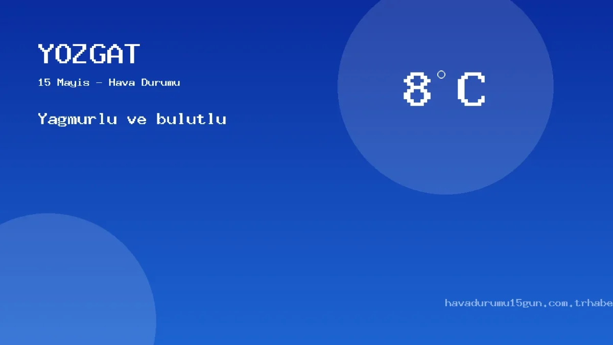 Yozgat Hava Durumu Raporu – 15 Mayıs