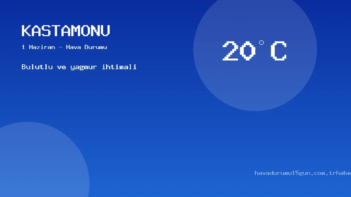 Kastamonu Hava Durumu: 1 Haziran İçin Saatlik Ve Günlük Tahminler