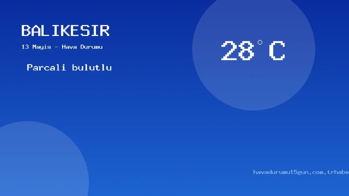 Balıkesir Hava Durumu (13 Mayıs): ️ Parçalı Bulutlu Bekleniyor | Güncel Tahminler