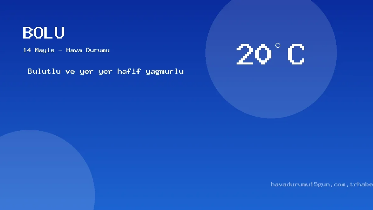 14 Mayıs Bolu Güncel Meteoroloji Verileri Ve Sıcaklık Analizi