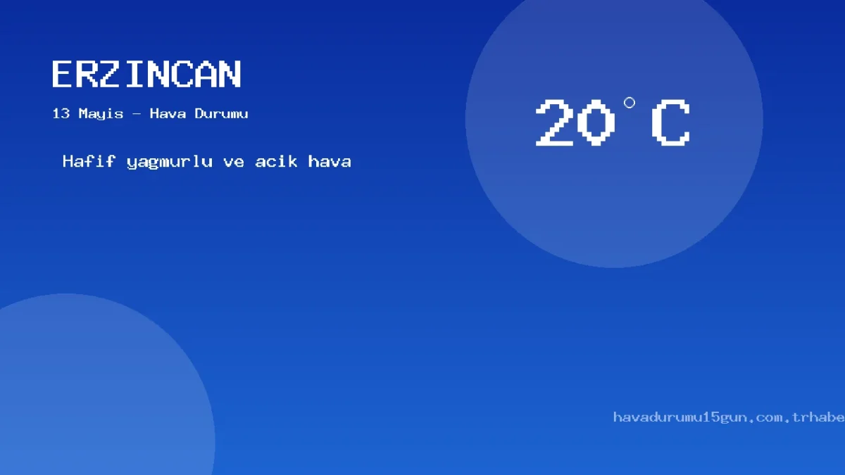 13 Mayıs Erzincan Hava Durumu Raporu: Bugün Hava Nasıl?