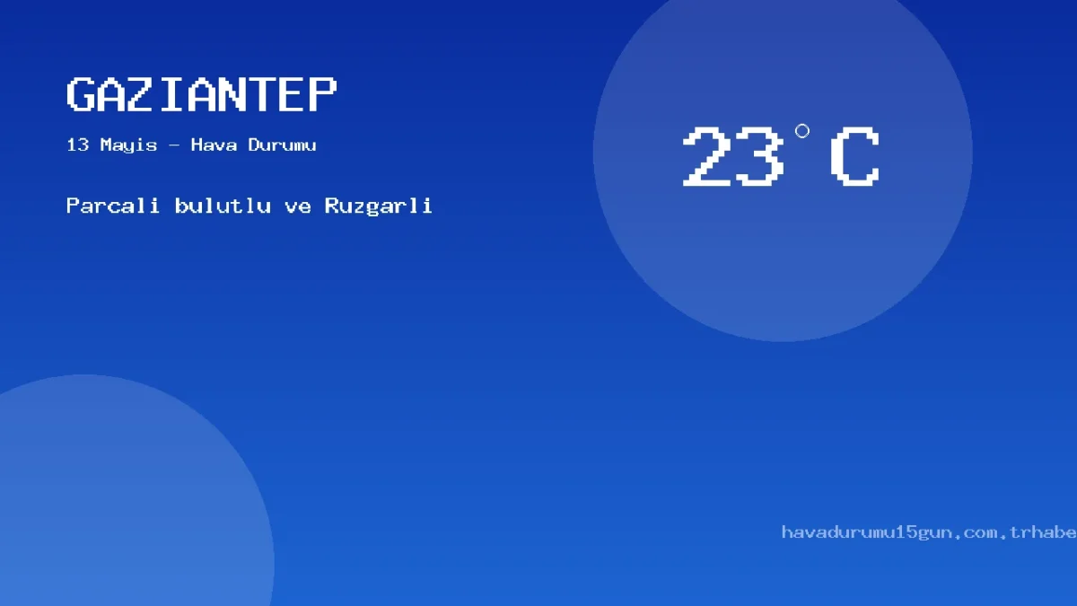 Gaziantep Hava Durumu Raporu – 13 Mayıs