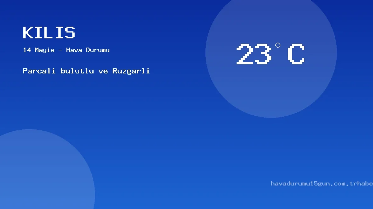 Kilis Hava Durumu (14 Mayıs): Parçalı Bulutlu Ve Rüzgarlı Bekleniyor | Güncel Tahminler
